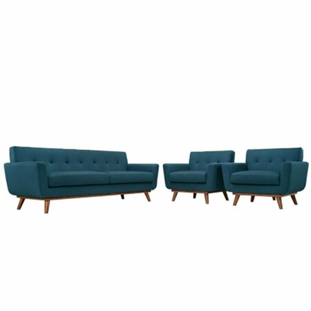 EAST END IMPORTS Engage Armchairs and Sofa Set of 3- Azure EEI-1345-AZU